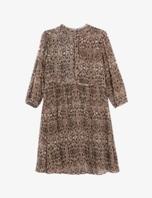 Ikks Arabesque-print Woven Mini Dress In Brown