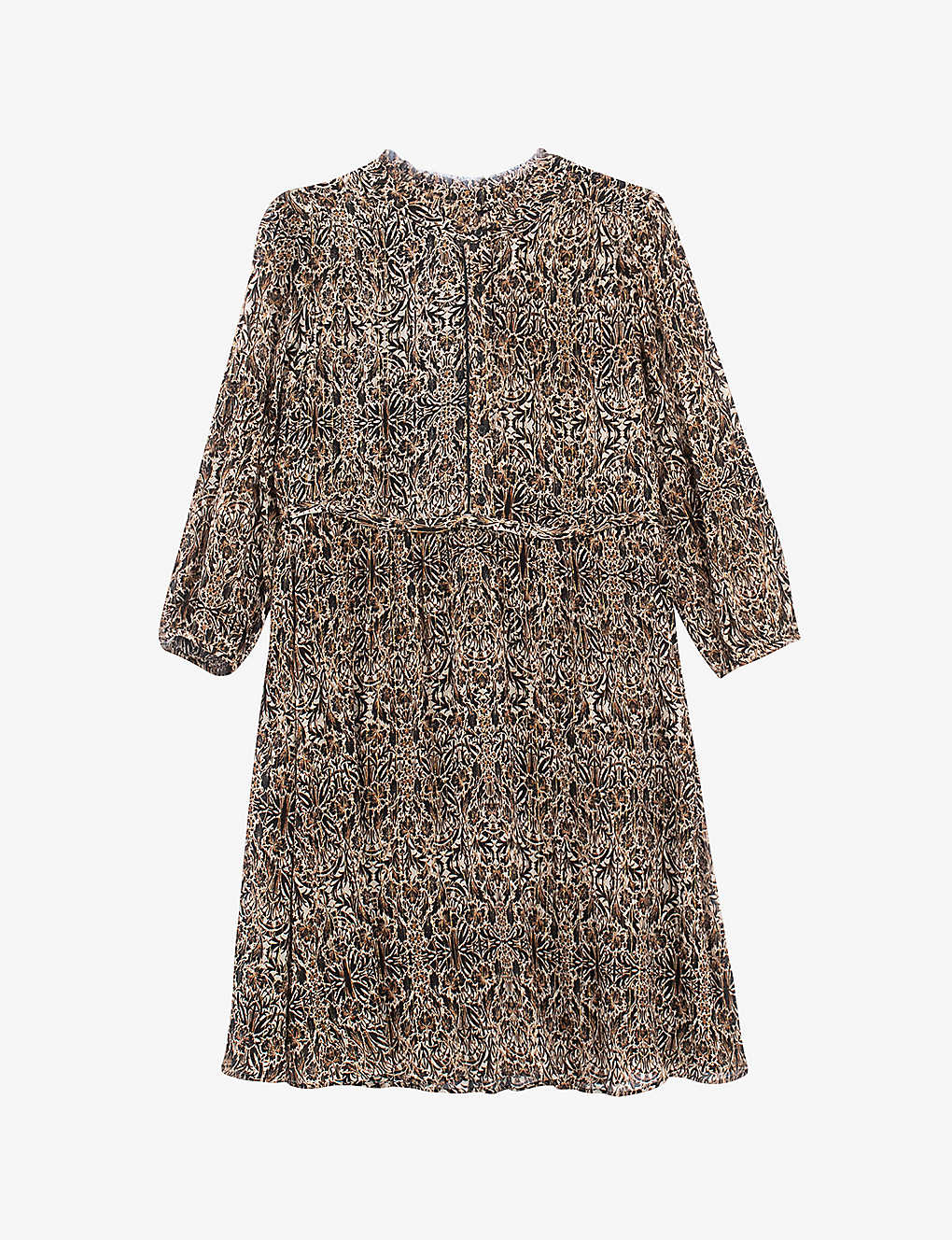 Ikks Arabesque-print Woven Mini Dress In Brown