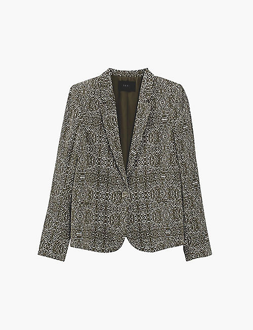 IKKS: Graphic-print stretch-woven blazer