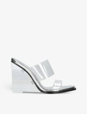 ALEXANDER MCQUEEN - Plexi Runway 105 woven wedge sandals | Selfridges.com