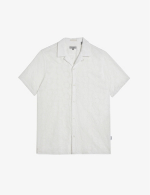 TED BAKER: Allbury circle-embroidered cotton shirt