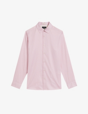 TED BAKER: Willet geometric micro-print stretch-cotton shirt