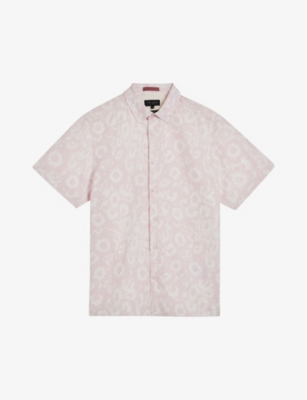 TED BAKER: Flasiby floral-print regular-fit lyocell-blend shirt