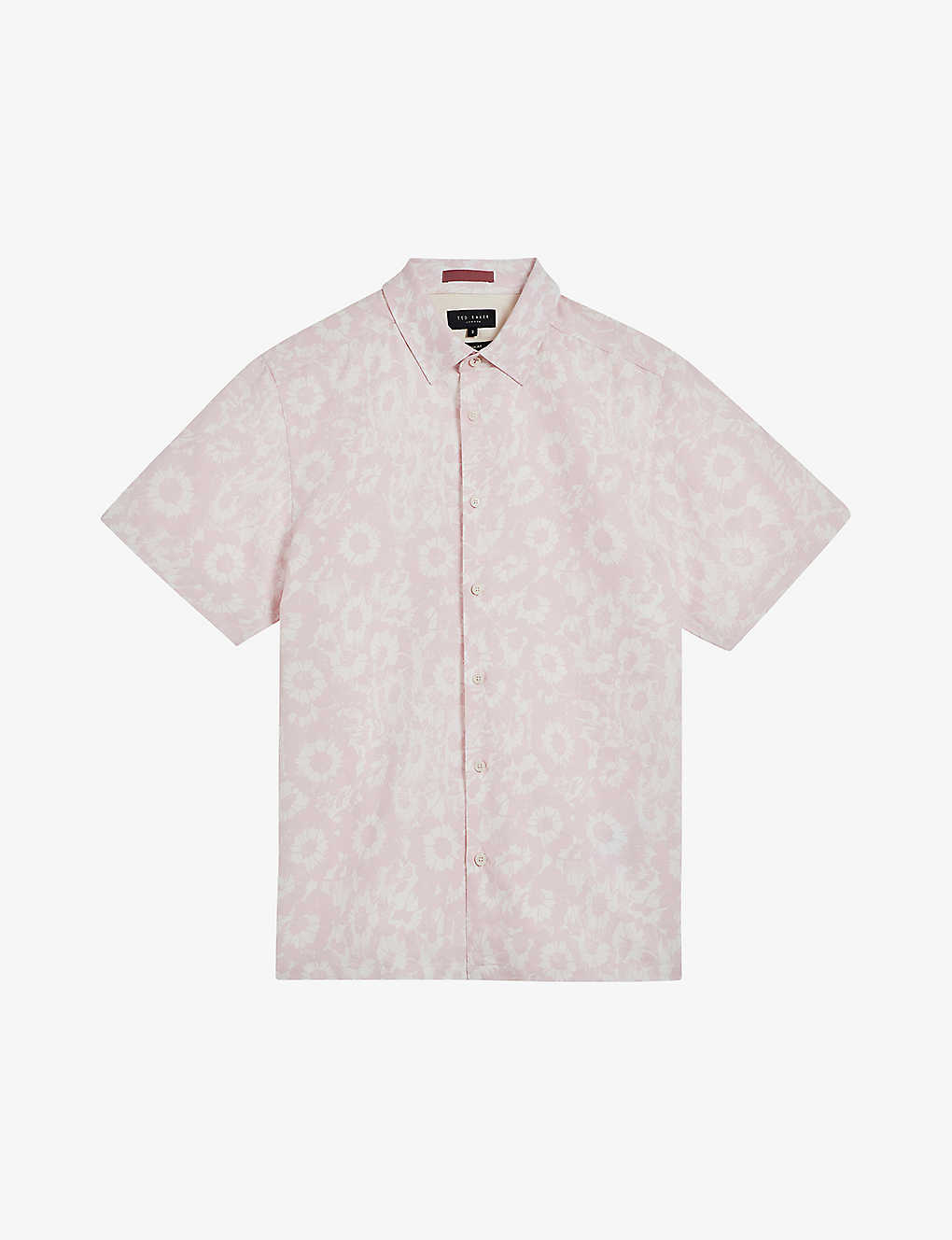 Ted Baker Mens Lt-pink Flasiby Floral-print Regular-fit Lyocell-blend Shirt