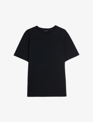 Ted Baker Mens Black Tywinn Regular-fit Short-sleeve Cotton T-shirt