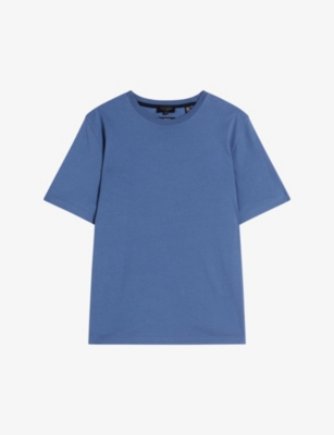Ted Baker Mens Blue Tywinn Regular-fit Short-sleeve Cotton T-shirt