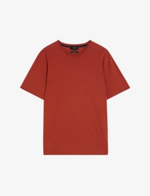 Ted Baker Mens Dk-orange Tywinn Regular-fit Short-sleeve Cotton T-shirt