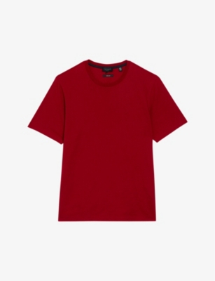 Ted Baker Mens Red Tywinn Regular-fit Short-sleeve Cotton T-shirt