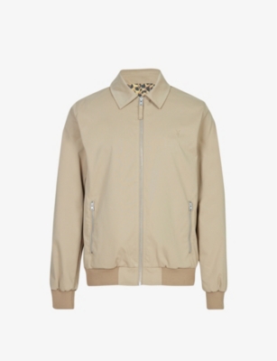 ALLSAINTS ALLSAINTS MEN'S SAND BROWN RANDALL LOGO-EMBROIDERED REGULAR-FIT WOVEN JACKET