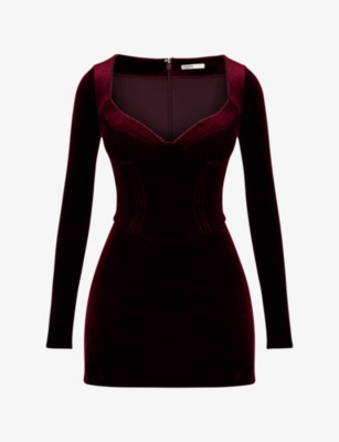 House of cb sales red velvet dress