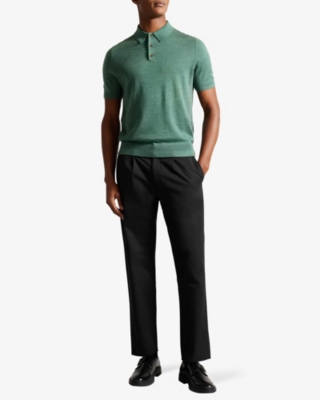 Shop Ted Baker Vedra Tailored-fit Tapered-leg Stretch-cotton Trousers In Black