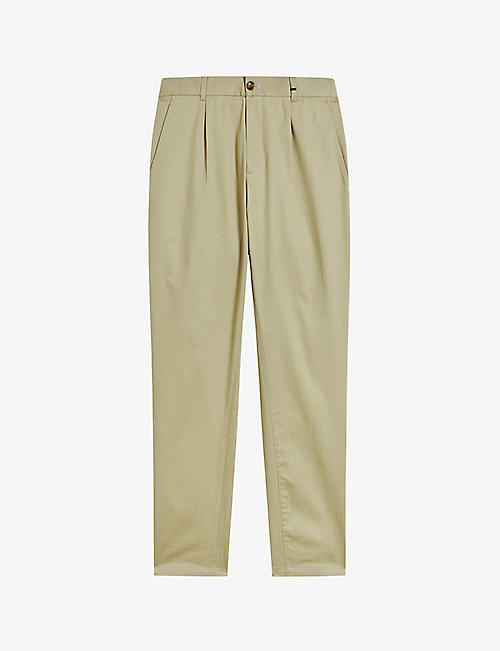 TED BAKER: Leef straight-leg stretch-cotton trousers