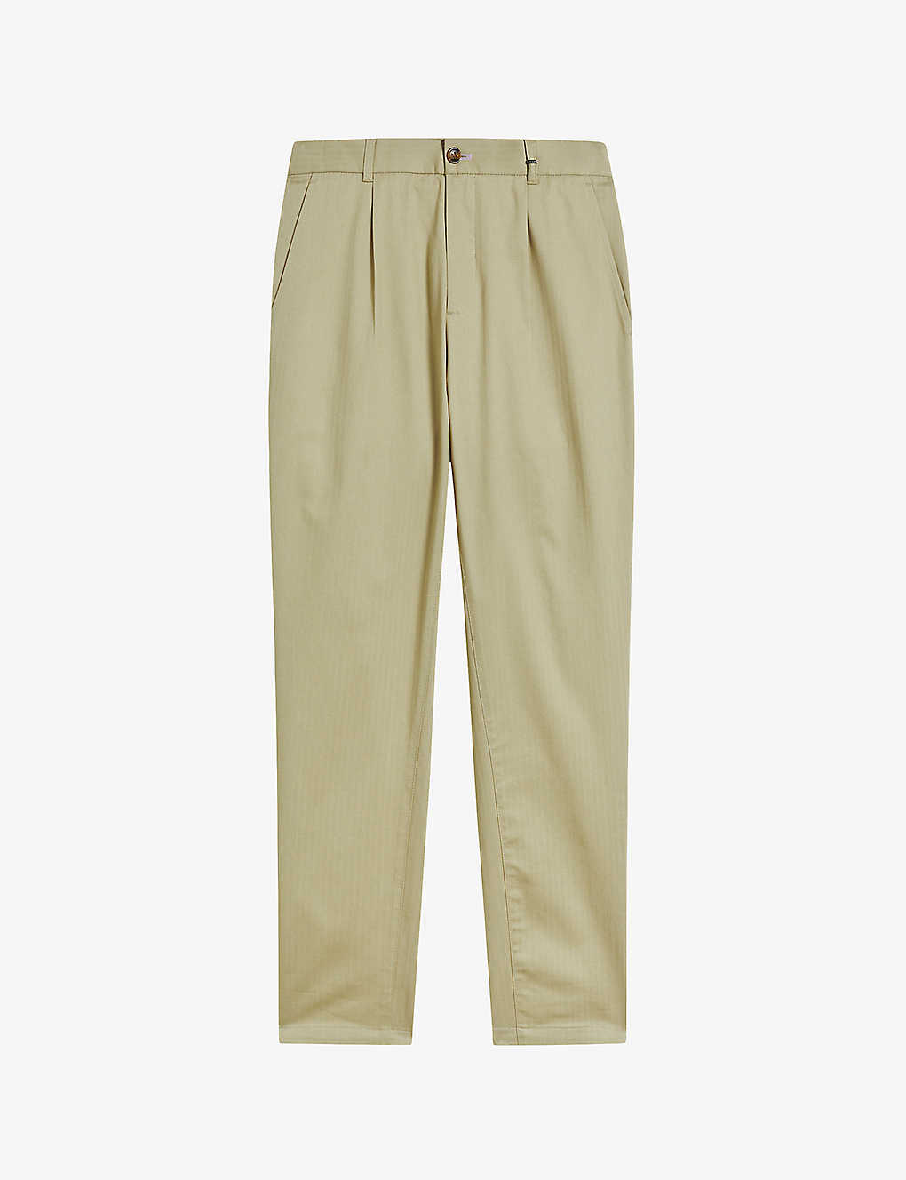 Ted Baker Mens Natural Leef Straight-leg Stretch-cotton Trousers