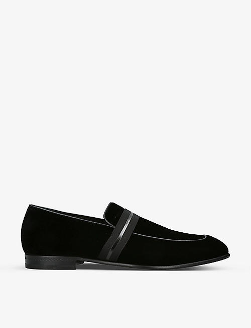 ERMENEGILDO ZEGNA: Lido leather-trim velvet loafers