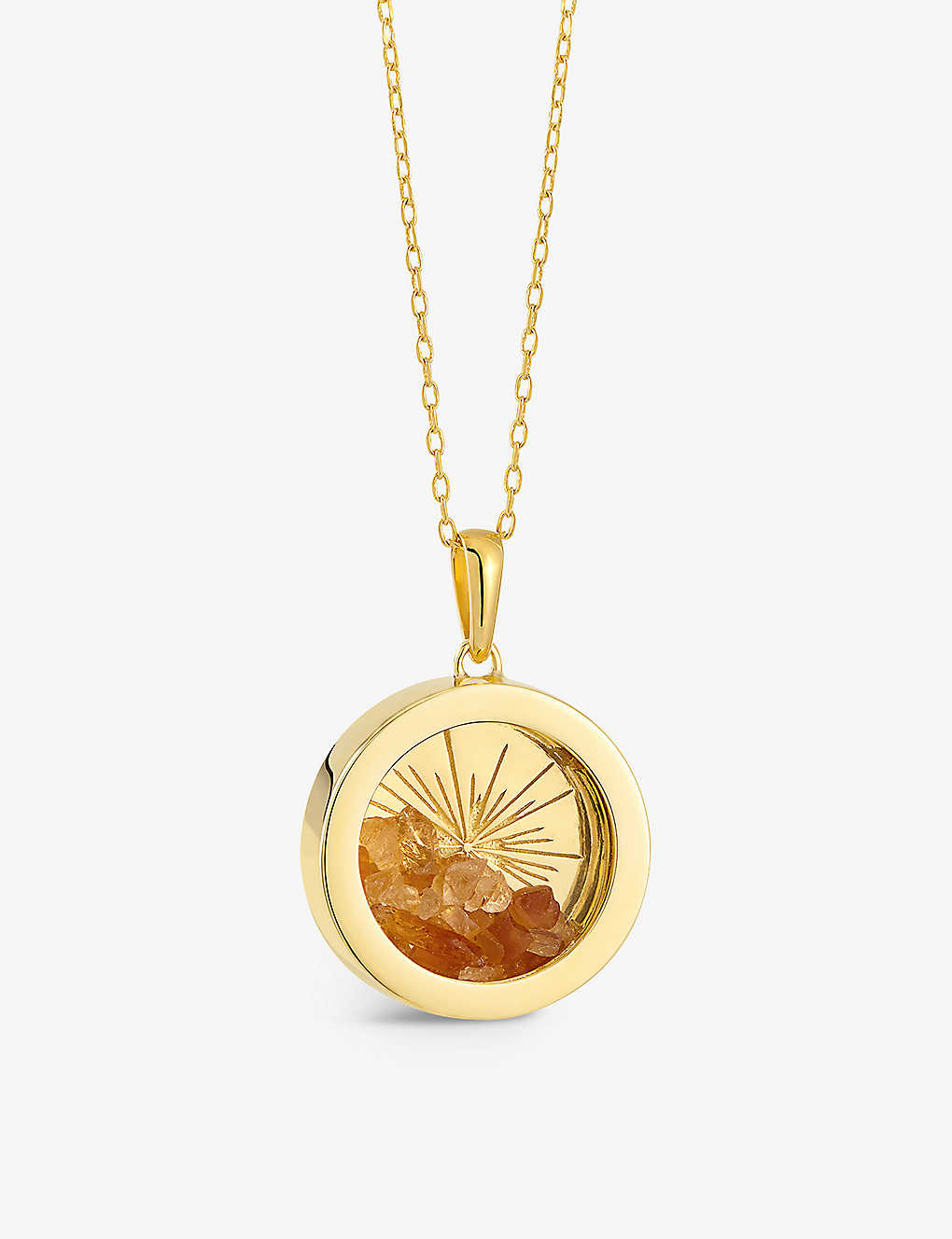 Rachel Jackson Womens Yellow Gold Sunburst Amulet Medium 22ct Gold-plated Sterling Silver And Citrin