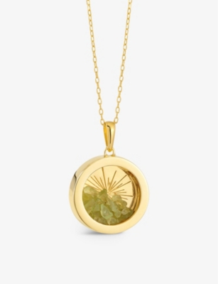 Rachel Jackson Womens Yellow Gold Sunburst Amulet Medium 22ct Gold-plated Sterling Silver And Perido