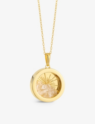 RACHEL JACKSON: Sunburst Amulet medium 22ct gold-plated sterling silver and rock crystal necklace