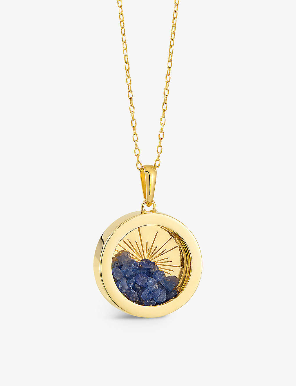 Rachel Jackson Womens Yellow Gold Sunburst Amulet Medium 22ct Gold-plated Sterling Silver And Sapphi