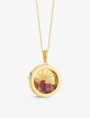 RACHEL JACKSON: Sunburst Amulet medium 22ct gold-plated sterling silver and tourmaline necklace