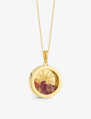 Rachel Jackson Womens Yellow Gold Sunburst Amulet Medium 22ct Gold-plated Sterling Silver And Tourma