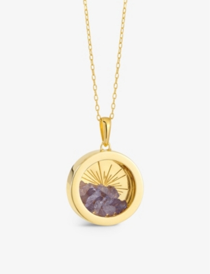 RACHEL JACKSON: Sunburst Amulet medium 22ct gold-plated sterling silver and tanzanite necklace