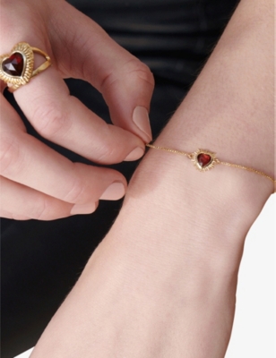 RACHEL JACKSON: Electric Love Heart 22ct gold-plated sterling-silver and garnet bracelet