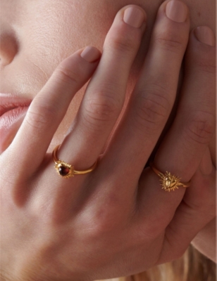 Rachel Jackson Womens Yellow Gold Electric Love Mini Heart 22ct Yellow Gold-plated Sterling-silver A In Yellow Gold