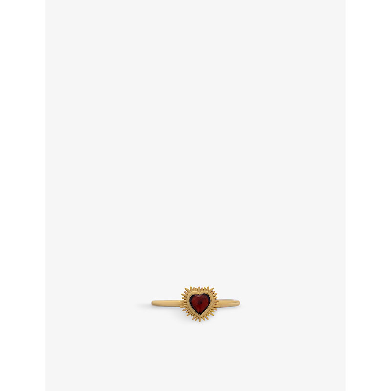Rachel Jackson Womens Yellow Gold Electric Love Mini Heart 22ct Yellow Gold-plated Sterling-silver A