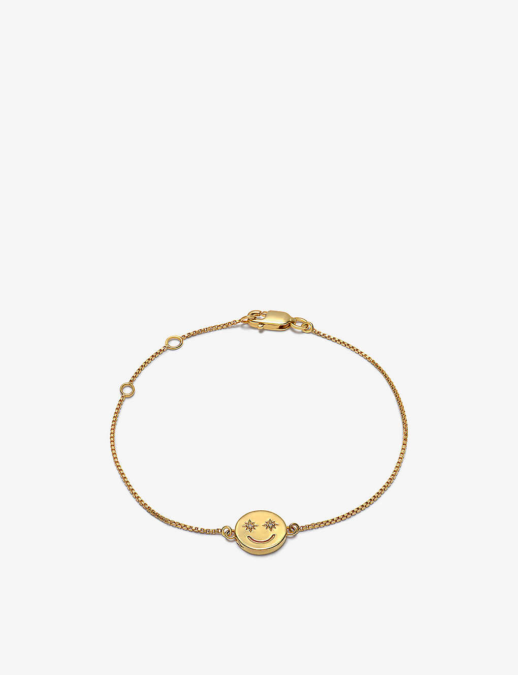 Rachel Jackson Womens Yellow Gold Mini Happy Face 22ct Yellow Gold-plated Sterling Silver And Crysta