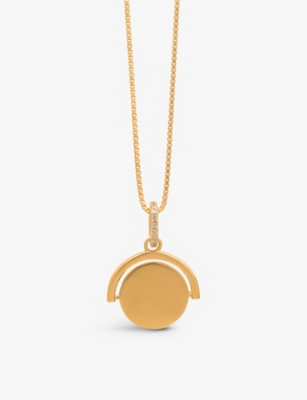 RACHEL JACKSON RACHEL JACKSON WOMEN'S YELLOW GOLD SPINNING-PENDANT MINI 22CT YELLOW GOLD-PLATED STERLING SILVER AND 66031827