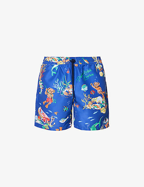 POLO RALPH LAUREN: Traveller aquatic-print recycled-polyester swim shorts