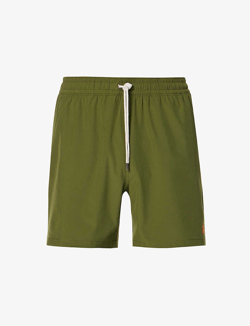 Polo Ralph Lauren Mens Supply Olive Traveller Logo-embroidered Recycled Polyester-blend Swim Shorts