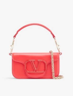 Valentino Small Vsling Shoulder Bag In Calfskin Red