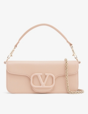 Valentino Rose Cannelle Leather V-Ring Shoulder Bag