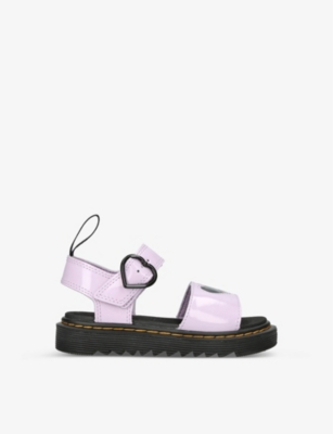 Dr. Martens Dr Martens Girls Lilac Kids Marlowe Heart strap Metallic leather Sandals 6 9 Years ModeSens