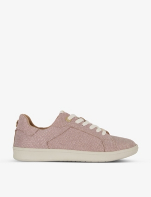 Dune Womens Rose Gold-fabric Enduring Metallic-print Woven Low-top Trainers