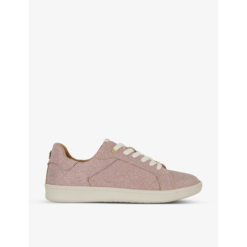 Dune Womens Rose Gold-fabric Enduring Metallic-print Woven Low-top Trainers