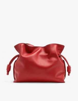 Loewe Puffer Flamenco Leather Clutch In Red