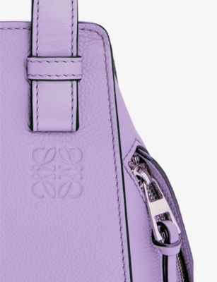 Shop Loewe Womens Light Mauve Hammock Compact Logo-embossed Leather Top-handle Bag