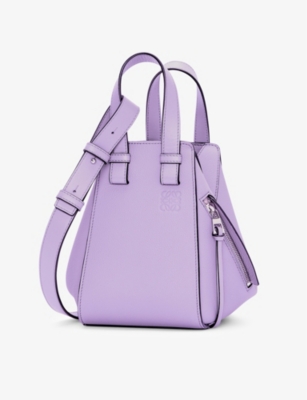 Loewe Womens Light Mauve Hammock Compact Logo-embossed Leather Top-handle Bag In Violet