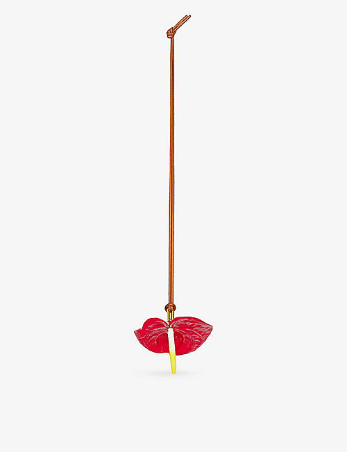 LOEWE: Anthurium-shaped resin and leather charm