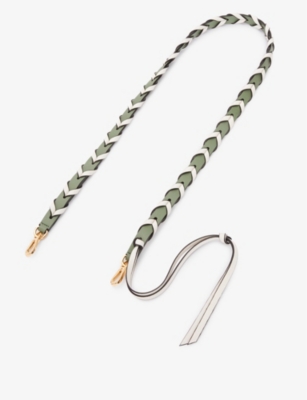 Loewe Leather Braided Strap In Avocado/white