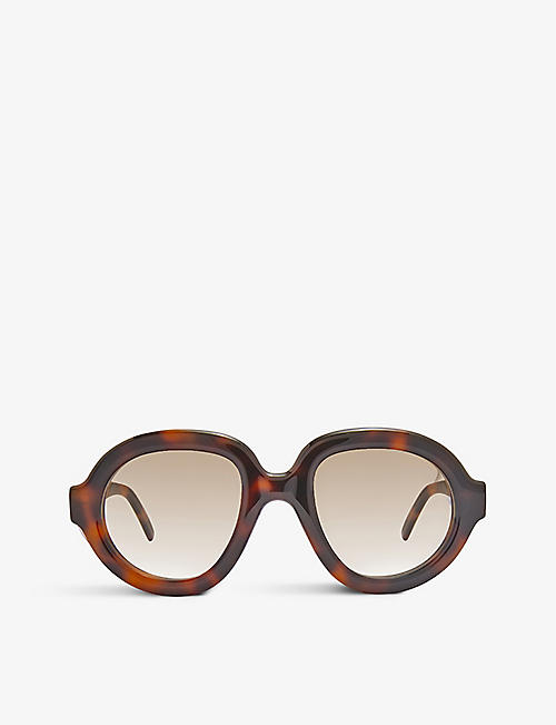LOEWE: Curvy oval-frame acetate sunglasses