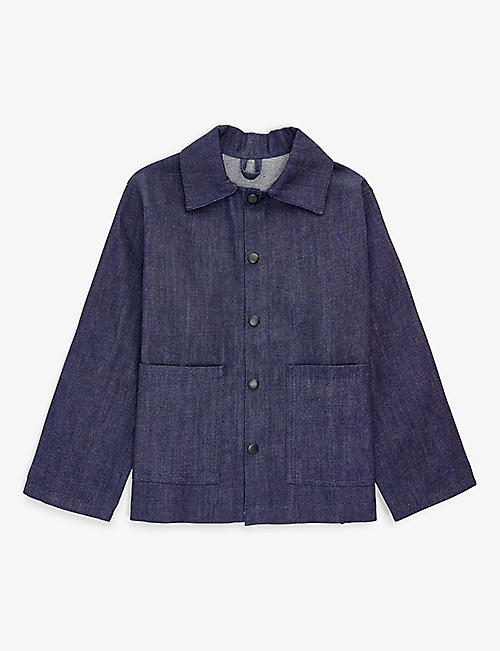 P DENIM: Patch-pocket organic-cotton denim jacket 1-10 years