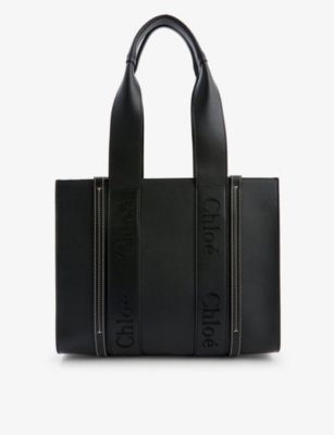 CHLOE: Woody medium leather tote bag