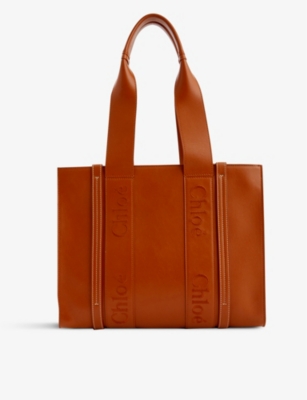 CHLOE: Woody medium leather tote bag