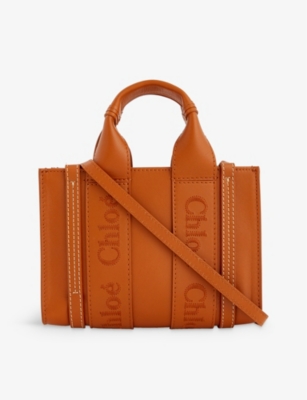 Chloé Chloe Womens Caramel Woody Mini Leather Cross-body Bag