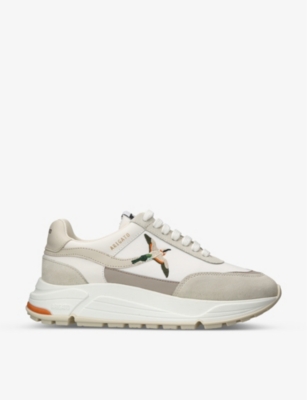 AXEL ARIGATO AXEL ARIGATO WOMEN'S WHITE RUSH BEE BIRD LEATHER AND SUEDE LOW-TOP TRAINERS