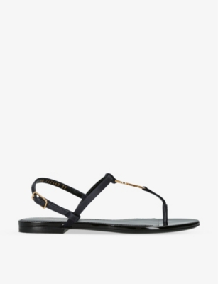 SAINT LAURENT: Cassandra logo-embellished leather sandals
