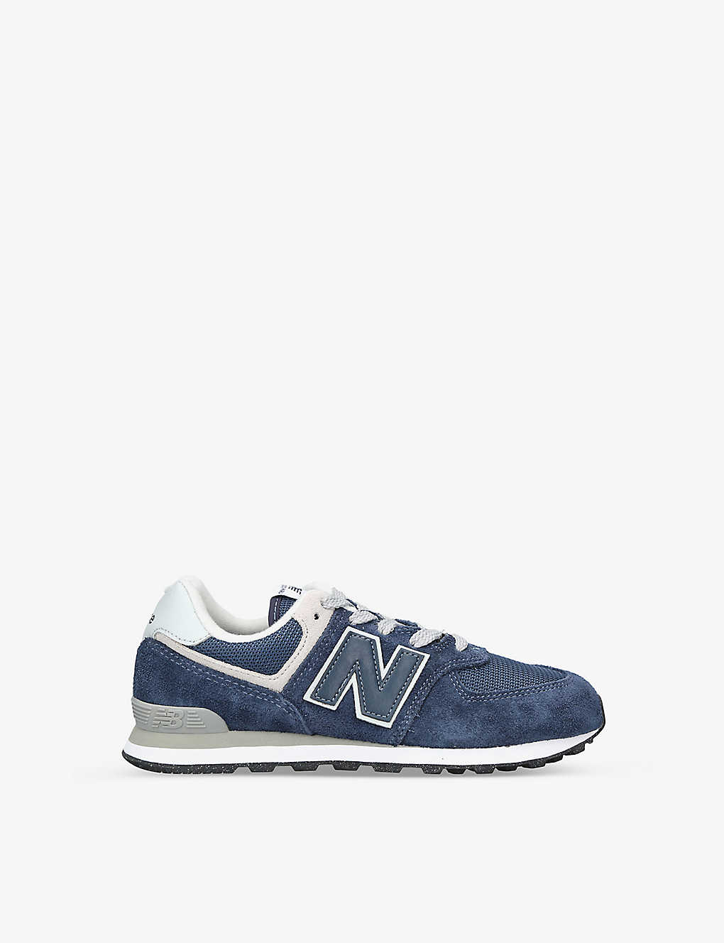 New Balance Boys Navy Kids 574 Evergreen Logo-embossed Suede Low-top Trainers